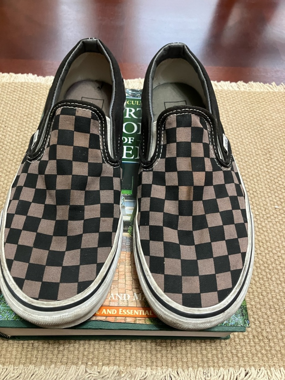 Vans Slip-On Checkerboard Sneakers - Black & Brown